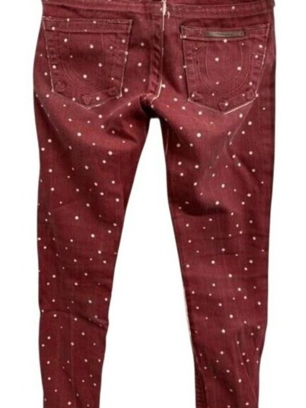 True Religion Maroon Red Embellished Jeans Vintage - Picture 3 of 14